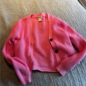Crewcuts Vibrant Pink Cardigan Sweater